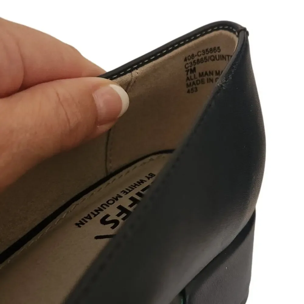 New Cliffs by White Mountain Quintesa Women's Block Heel Pumps Navy 7M